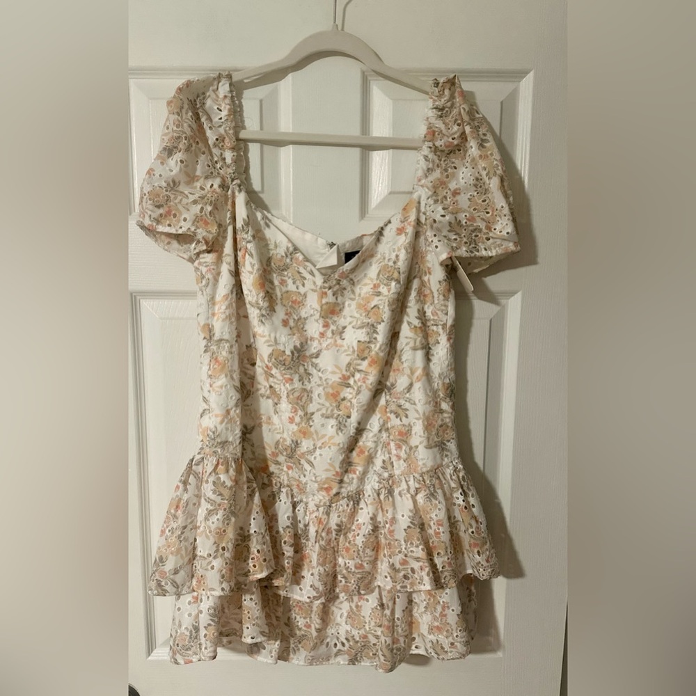 NWT Women’s Bardot Broderie Mini Whimsical Fairy Eyelet Cream Orange Dress 12. - Picture 3 of 9